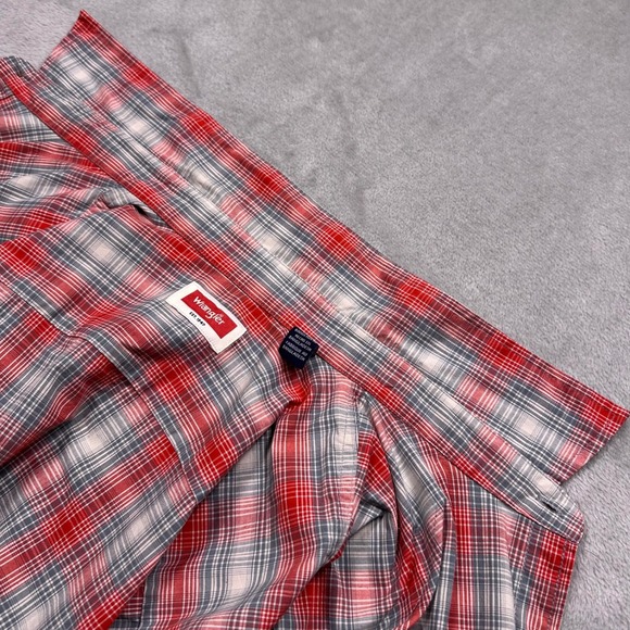 Wrangler XL Slim Fit Western Plaid Shirt – Aura Orange Gray Button Up RanchWear‎ - Picture 7 of 16